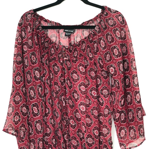 Wet Seal Tops - Wet Seal Sheer Overlay Sheer Shirt
